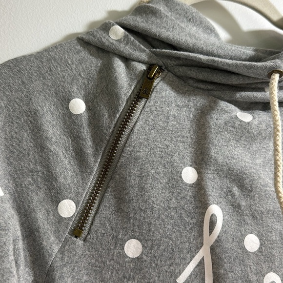 Ampersand Double Hood - Let it Snow - polka dot grey hoodie NWT - Picture 3 of 8